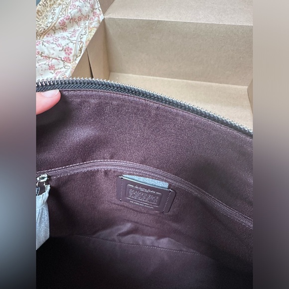 NWT Coach Graphite Black Signature Coated Canvas City Tote Shoulder Handbag - Picture 3 of 16